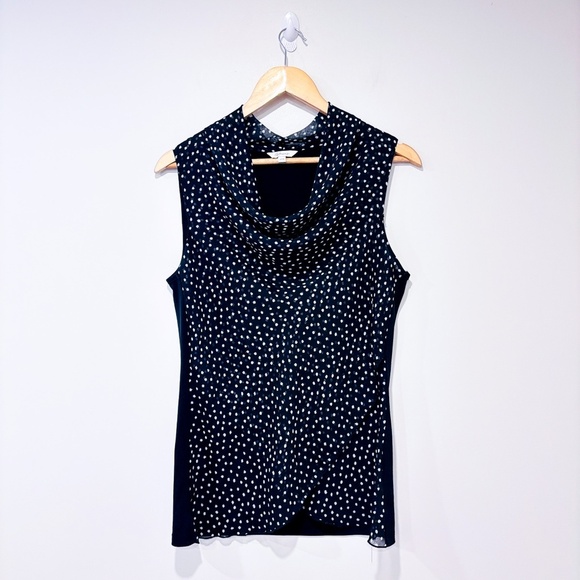 REITMANS – Black and white polka dot sleeveless blouse | Cowl neck top * - Picture 1 of 9